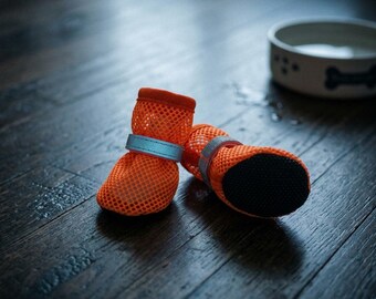 Dog Shoes for Hot Pavement, Breathable Mesh Dog Boots with Non Slip Soles for Small Medium Dogs