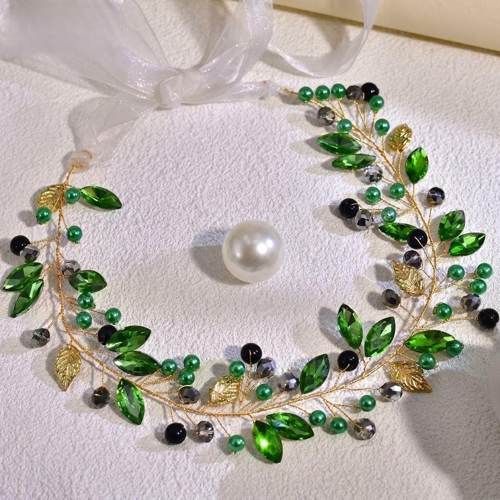 Gold and Emerald Green Prom Jewelry - Etsy