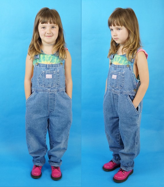 Kinder Vintage Medium-Waschung der 90er Jahre Overalls 90er | Etsy