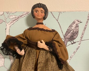 Nitty and penny doll inspired folk art doll