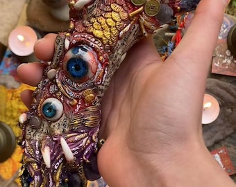 Handcrafted Fate Eye Wand, Unique Destiny Totem, Sacred Spiritual Talisman, gif for friends