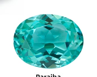 Santa Maria Aquamarine Oval Gemstone, AAA+ Lab Created, Faceted Jewelry Making Supply