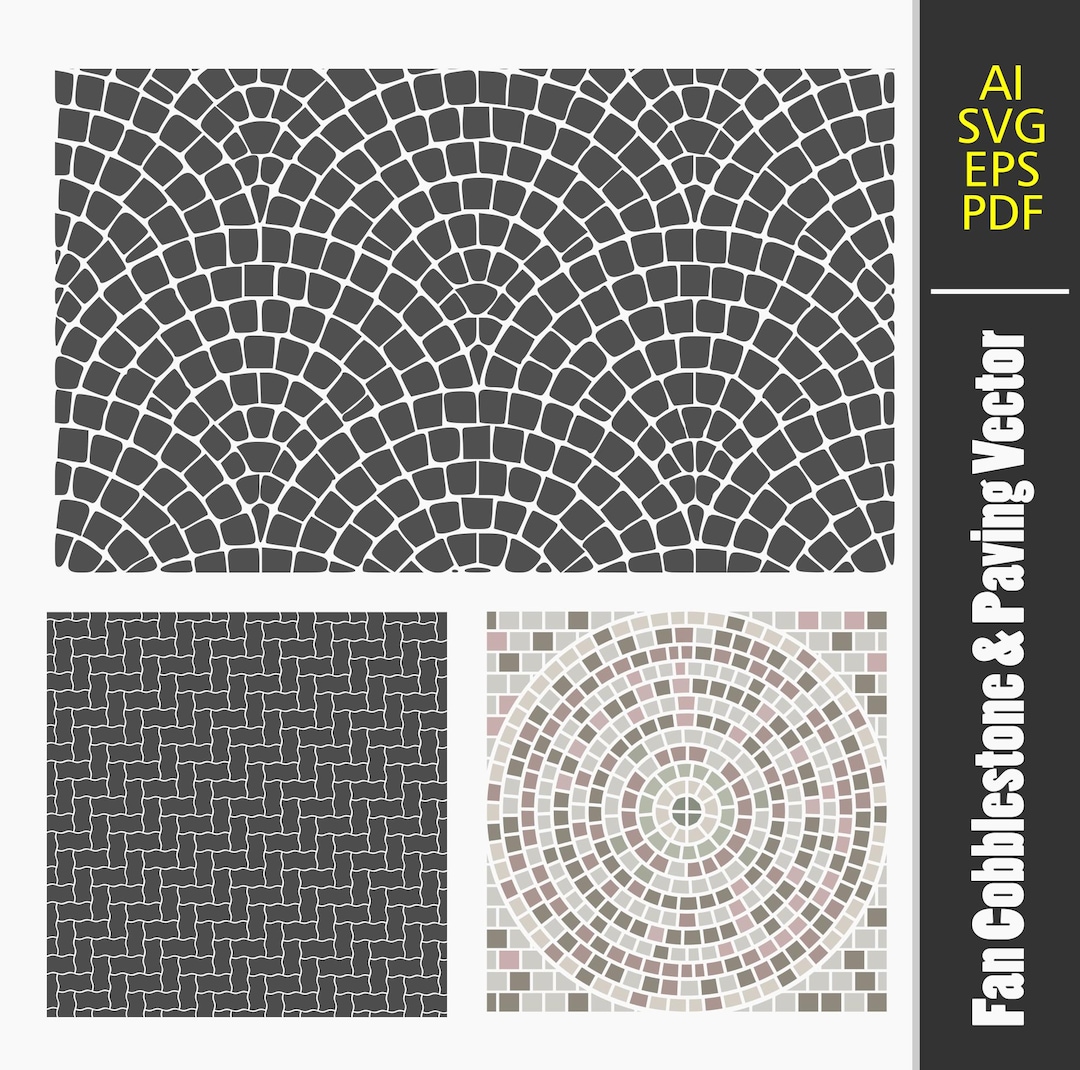 Cobblestone Pattern Vector Bundle – Pavement Texture SVG for Designers ...