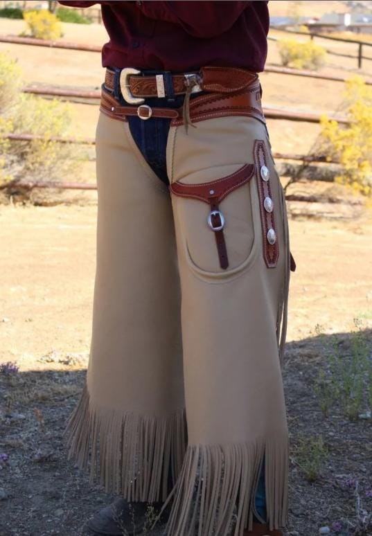 Native Chaps Handmade Cowboy Leather Chaps Native American Cowhide Brown Chaps ...