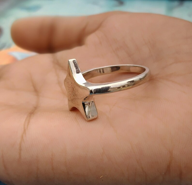 Minimalist Sterling Silver Star Ring, Celestial Jewelry, Boho Handmade ...