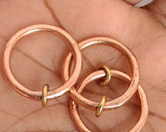 Handmade Copper Interlocking Rings, Triple Rolling Ring, Fidget Spinner Ring, Boho Jewelry,