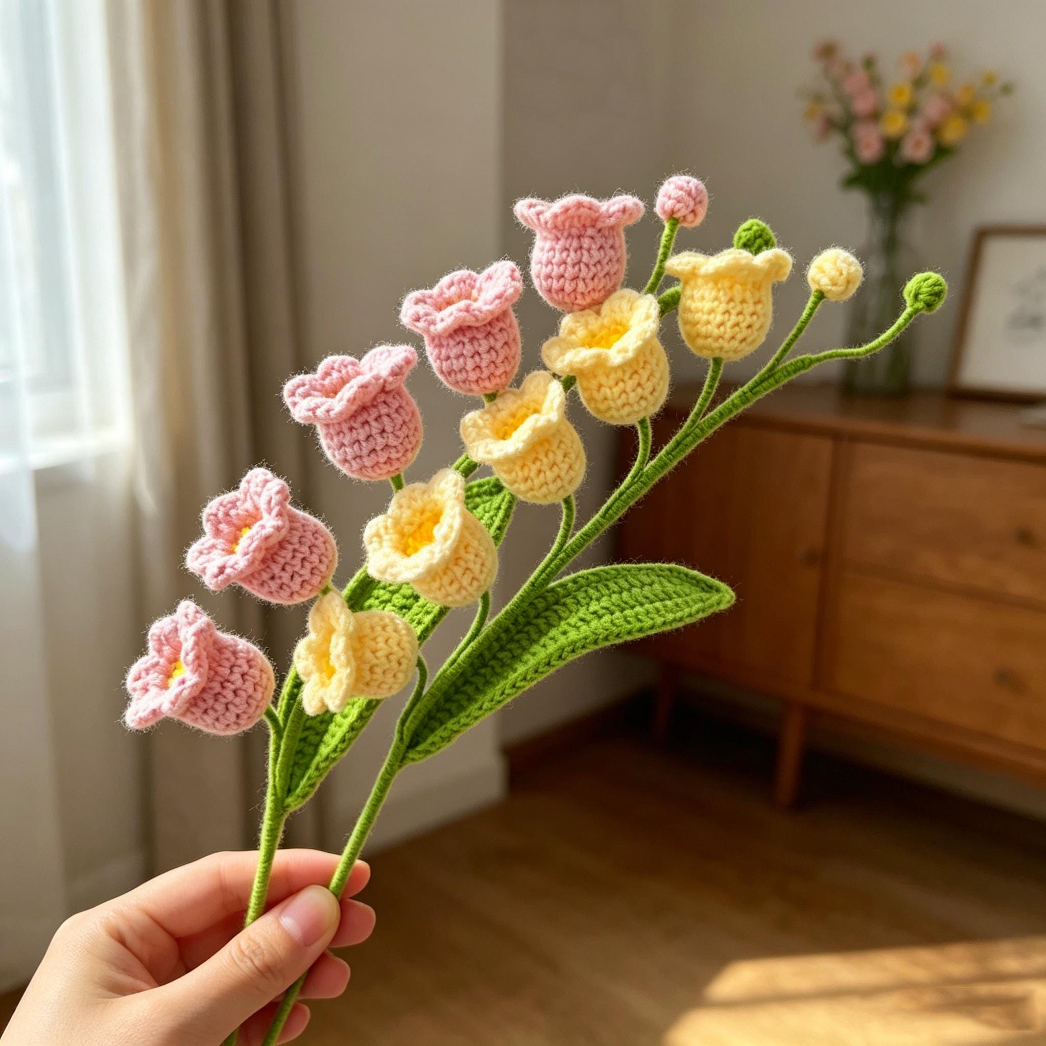 30 Lily of the Valley Crochet Patterns for Elegant Flowers, Gifts, and Home Decor 8 Amigurumi Lily of the Valley Bouquet Tutorial