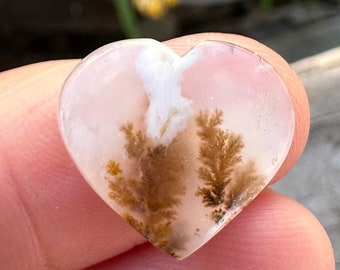 Heart Shaped Stone. Dendritic Agate heart cabochon. Brown Orange heart. Small Heart cabochons. Heart shapes. Agate hearts