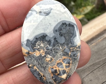 Gorgeous Large Maligano Jasper cabochon. Oval Maligano. Natural jasper. Scenic Jasper cabs. Picture stone. Natural stones. Statement OOAK