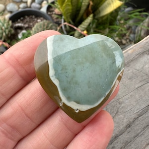 Large  Picture Jasper Heart Double Sided Stone. Landscape Stone. Heart Shaped . Big Hearts. Jasper Heart Cab. Double Sided.
