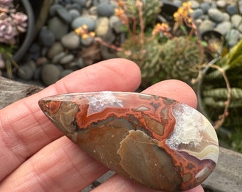 Huge lace agate cabochon. Mexican Crazy Lace Agate. Natural agate. Lace agates. Earth toned stones. Large teardrop.