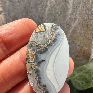 Gorgeous Large Maligano Jasper cabochon. Oval Maligano. Natural jasper. Scenic Jasper cabs. Picture stone. Natural stones. Statement OOAK bild 4