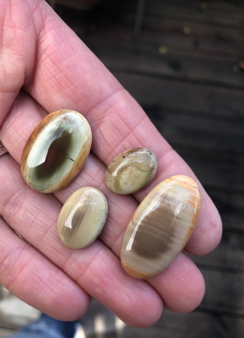 Natural Stone lot Pastel Imperial jasper Royal Imperial Jasper 4 Stones Four cabochons Earth toned Stone set Pairs SUPER SAVER SET
