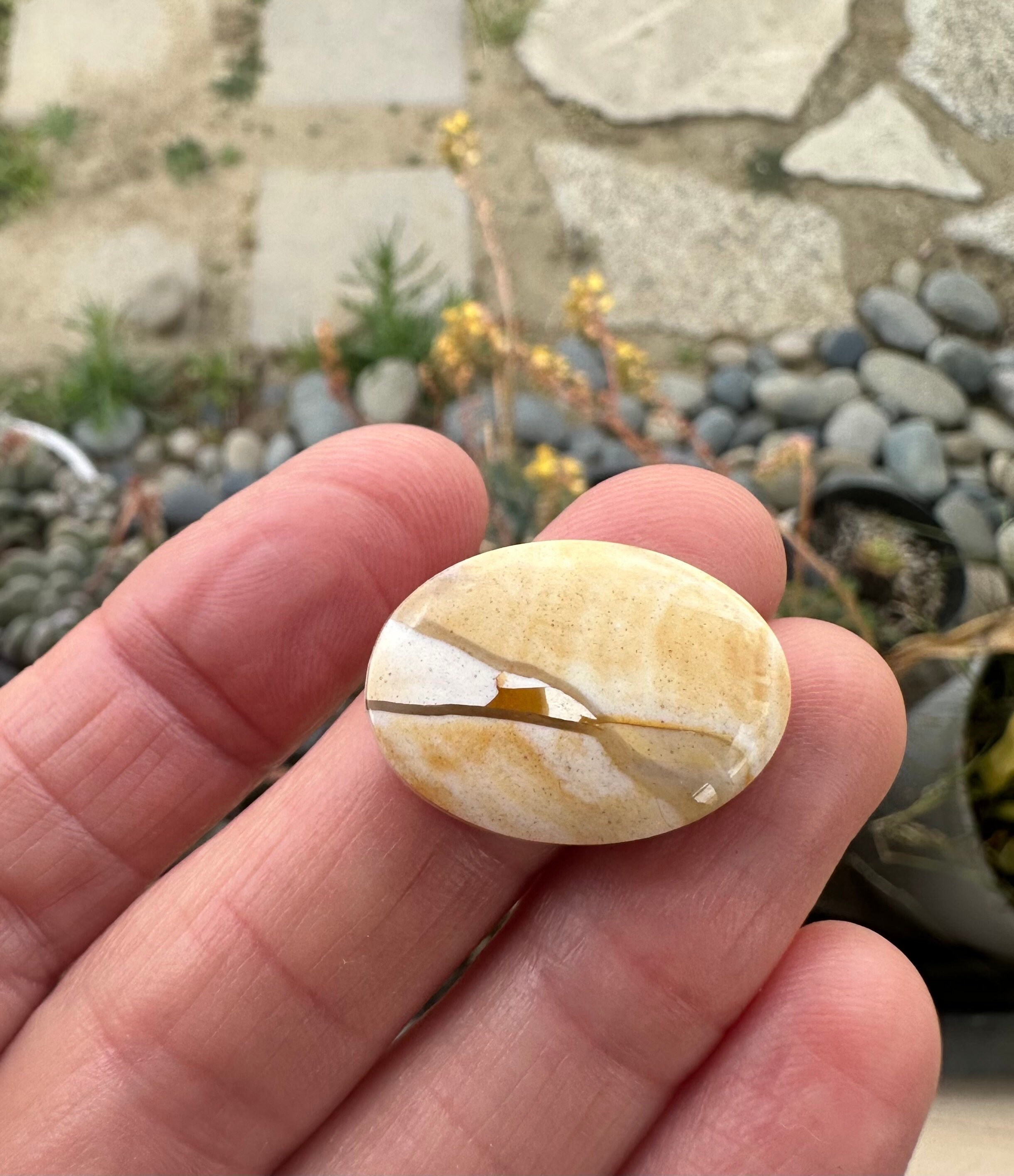 Brecciated Mookaite. Pastel cabochon. Binthalya Opal. Pink Yellow White. Butterfly wing. Earth toned stones. Oval cabochon