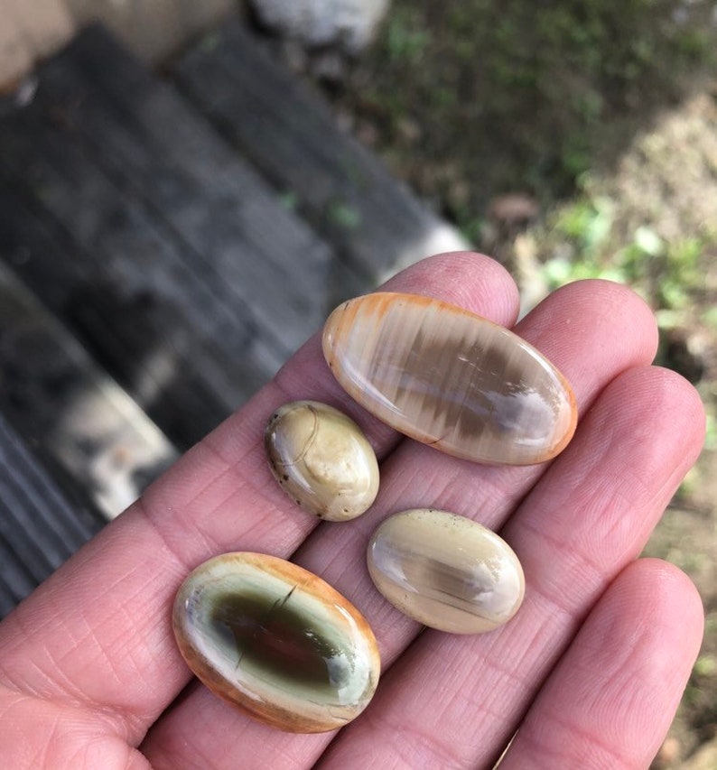 Natural Stone lot Pastel Imperial jasper Royal Imperial Jasper 4 Stones Four cabochons Earth toned Stone set Pairs SUPER SAVER SET