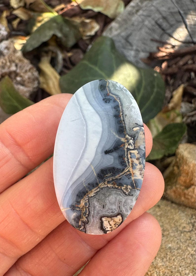 Gorgeous Large Maligano Jasper cabochon. Oval Maligano. Natural jasper. Scenic Jasper cabs. Picture stone. Natural stones. Statement OOAK bild 3