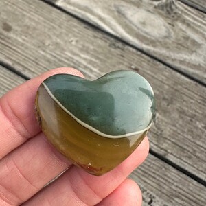 Large Picture Jasper Heart Cabochon: Scenic Landscape Stone (38mm)