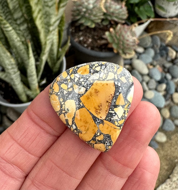 Large Teardrop Maligano Jasper Cabochon: Scenic Picture Stone (32mm)