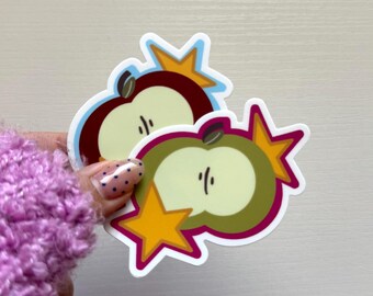 Adesivo de pomar de maçãs | Adesivo de vinil fofo de maçã | Adesivo de fruta divertido | Adesivo para laptop estilo cottagecore | Arte original da Bug Hours