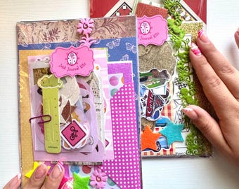 Kit personalizado para diário de recortes | Conjunto de papel, adesivos e enfeites para artesanato