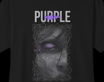 Purple Vision Streetwear Oversized Tee | Dark 3D Art Graphic T-Shirt