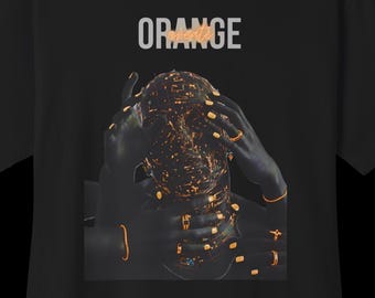 Orange Create Streetwear Oversized Tee | 3D Gothic Graphic Print T Shirt