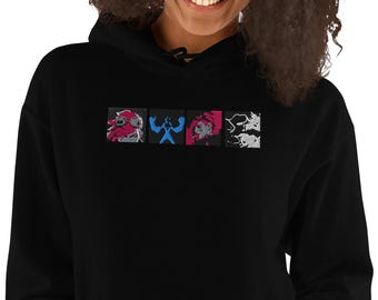 Arcane Vi Embroidered Hoodie | League of Legends Anime Style Sweatshirt