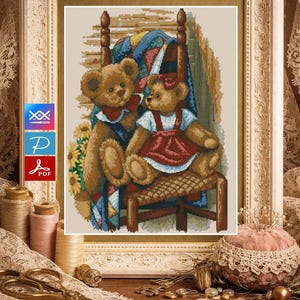 Vintage Cross Stitch Pattern Teddies On Quilt Dimensions Gold Collection Cross Stitch Patterns Download Dimensions Cross Stitch Patterns