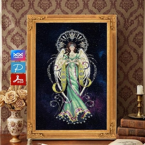 PDF Cross Stitch Pattern Tala Deity of The Stars Easy Cross Stitch Chart Instant Download Embroidery Beginner DIY Angel Cross Stitch Pattern