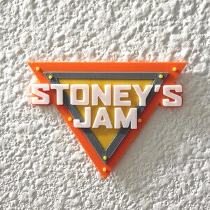 Personalized Monster Jam Birthday Name Sign | Custom Monster Truck Name Wall Decor | Monster Truck Birthday Decor Orange + Yellow