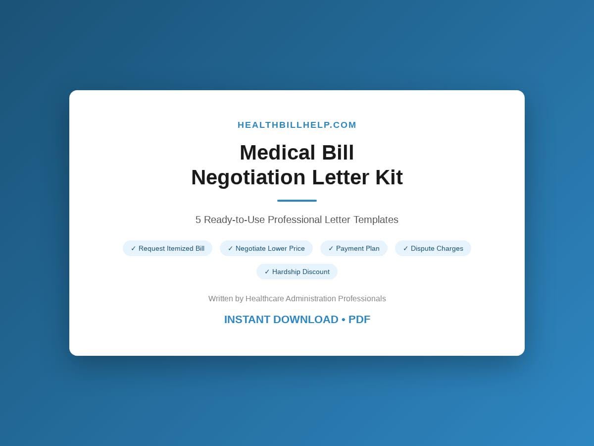 Medical Bill Negotiation Letter Templates Kit | 5 Ready-to-use Letters ...