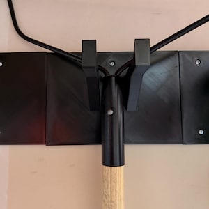 Custom 3D Printed Garage Tool Hanger, Personalized Backplate Width & Prong Spacing, Shovel Rake Broom Wall Mount