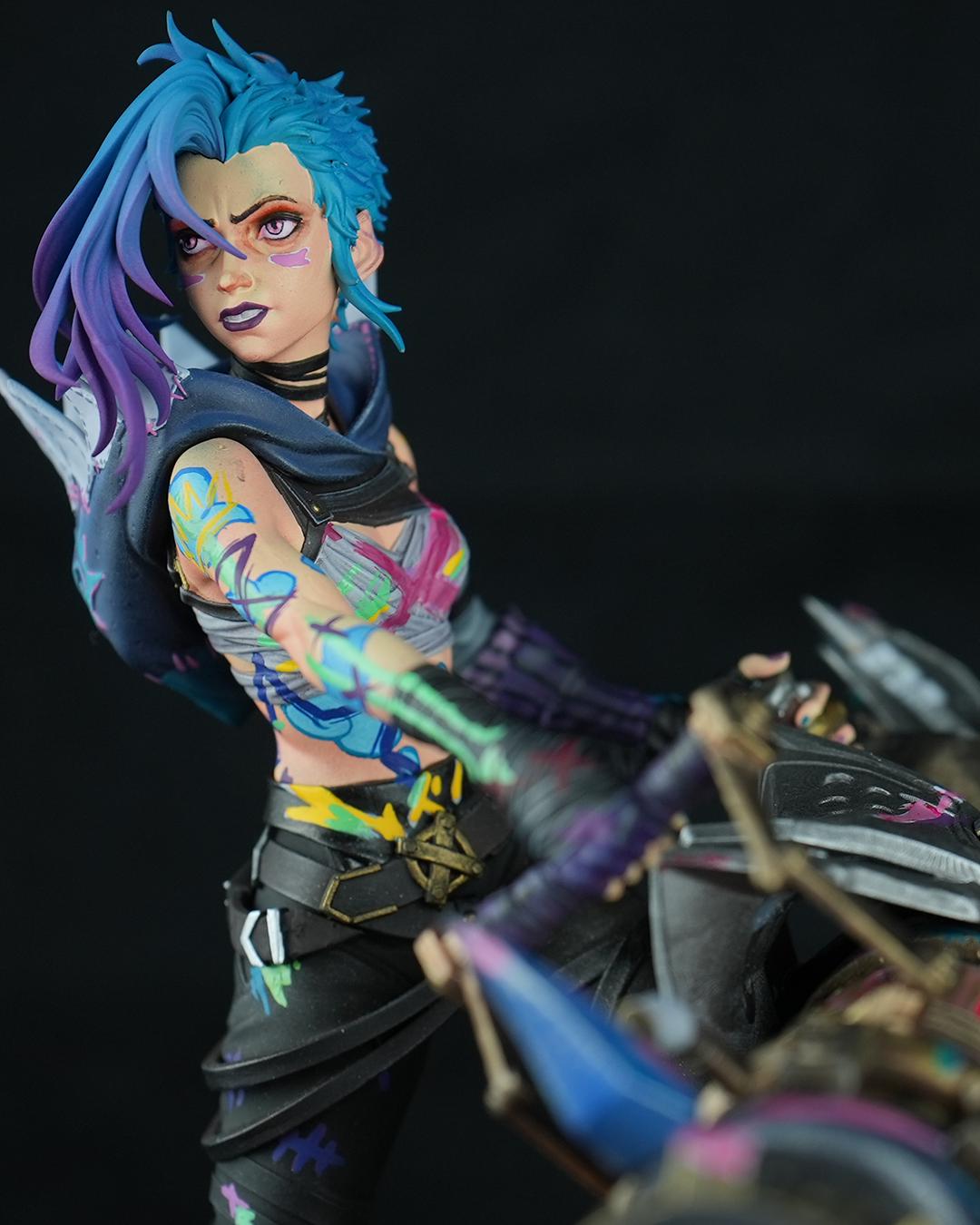 Jinx Statue / League of Legends Figure / Hand-painted Resin Game ...