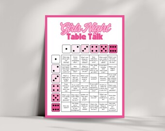 Girls' Night Dice Game, Conversation Starters, Printable Party Game (Digital Download)