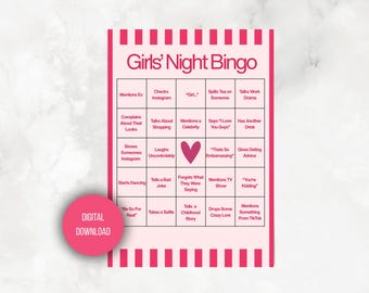 Girls' Night Bingo Game, Printable Party Activity, Editable Canva Template (Digital Download)
