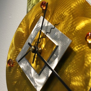 Alex kovacs abstract painting on metal sculpture home decor wall clock