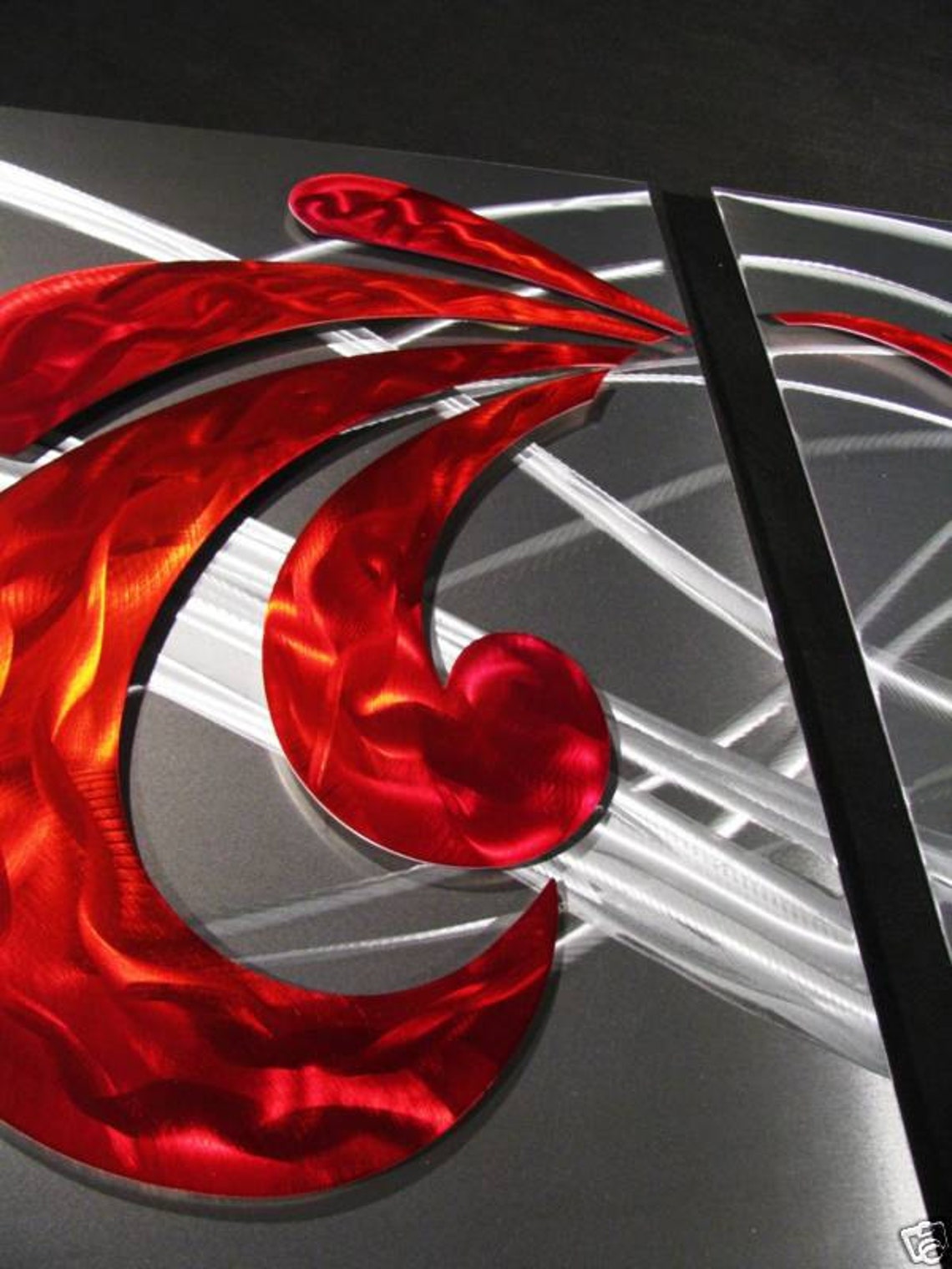 Abstract Metal Wall Art Painted Sculpture Decor Design by NY - Etsy