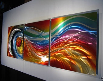 Rainbow Metal Wall Art Painting Sculpture, Home Decor, Design by Alex Kovacs AK283