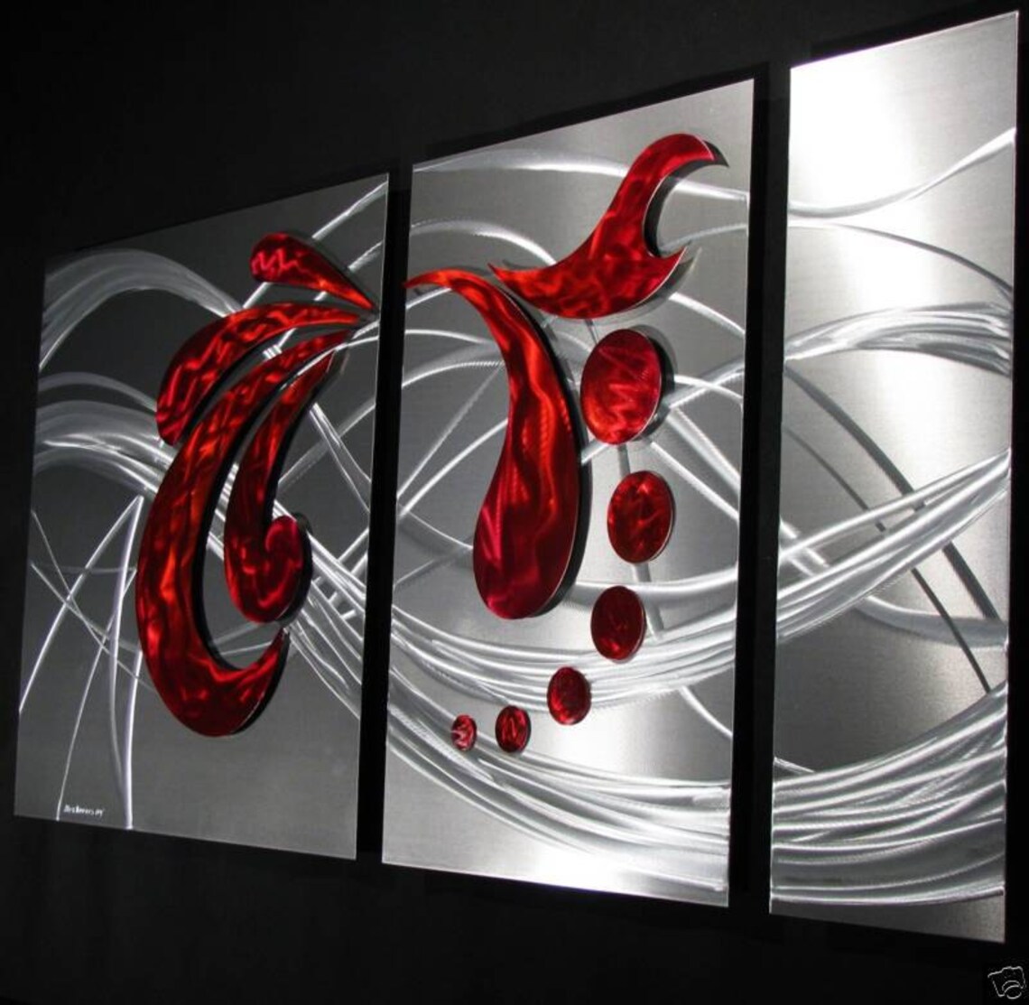 Abstract Metal Wall Art Painted Sculpture Decor Design by NY Etsy