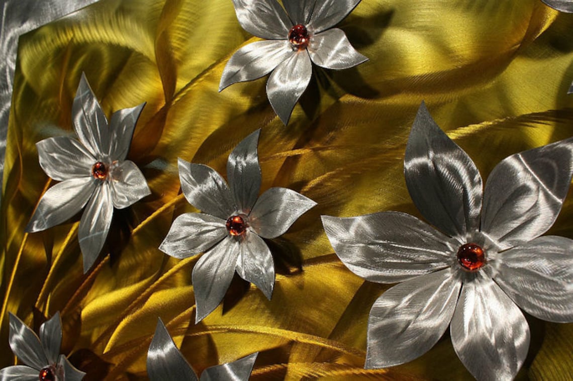 Floral Metal Wall Art Flower Sculpture Metal Wall Painting - Etsy