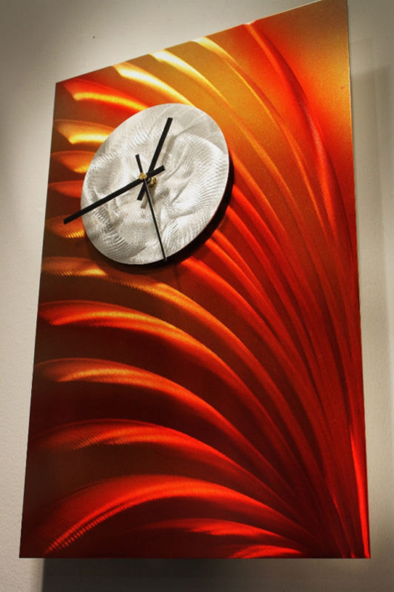 Alex Kovacs Modern Art Wall Clock Painting Metal Wall Art Etsy