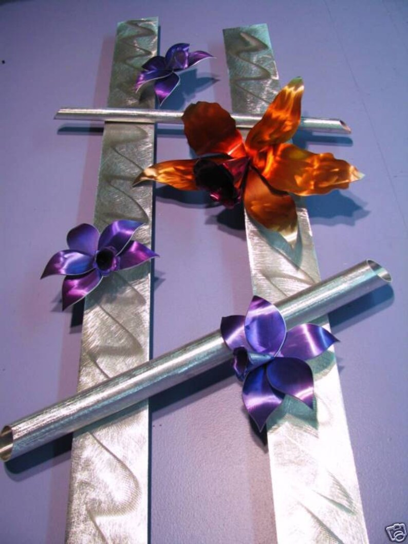 Metal Wall Art Orchid Flower Abstract Metal Sculpture Decor | Etsy