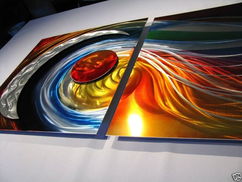 Rainbow Metal Wall Art Painting Sculpture Home Decor Design Etsy