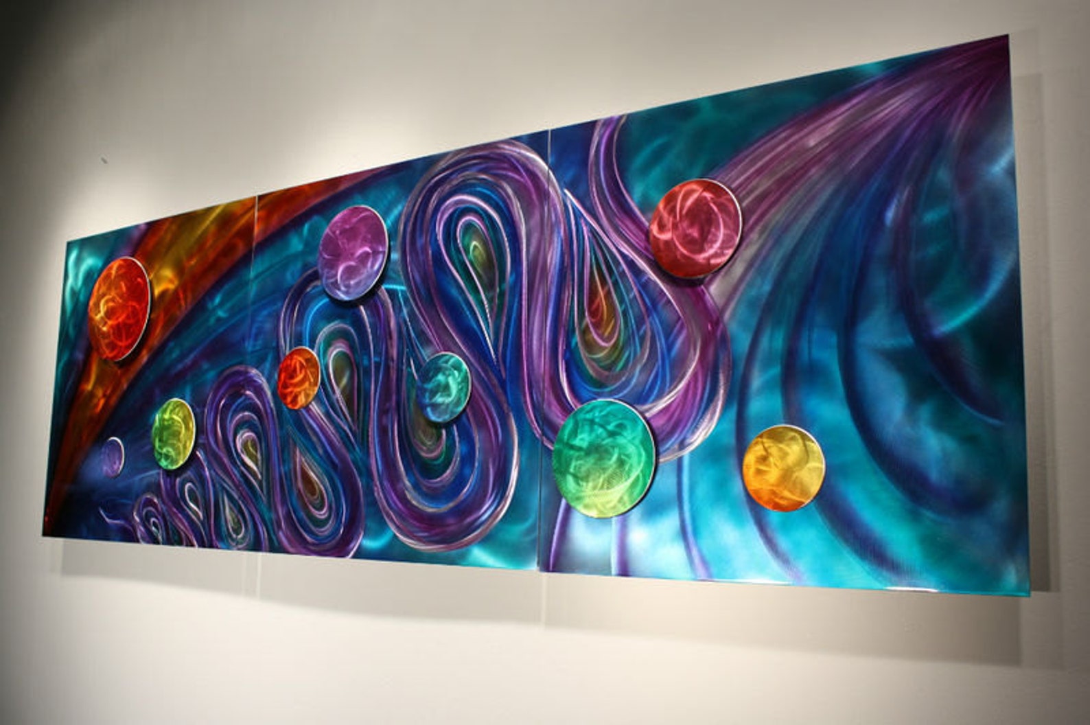 Rainbow Art Metal Wall Art Painting Decor Abstract Sculpture Etsy