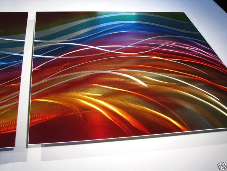 Rainbow Metal Wall Art Painting Sculpture Home Decor Design Etsy