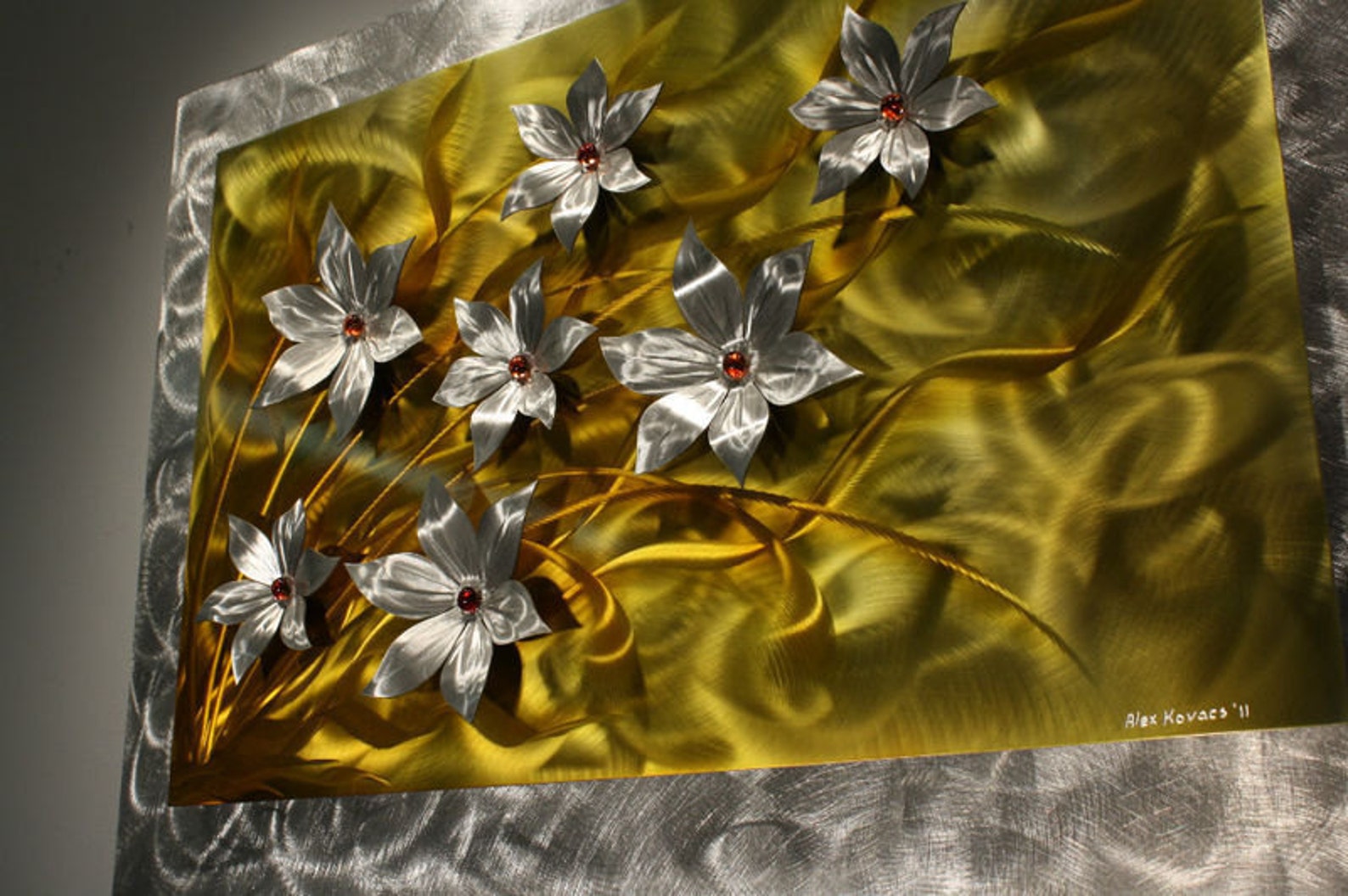 Floral Metal Wall Art Flower Sculpture Metal Wall Painting Etsy