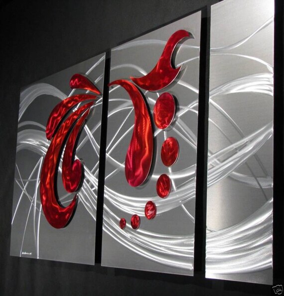 Abstract Metal Wall Art Painted Sculpture Decor Design by NY Etsy
