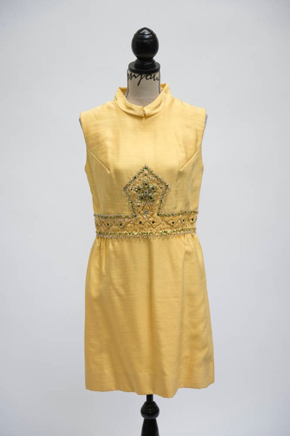 Vintage Yellow Beaded Dress