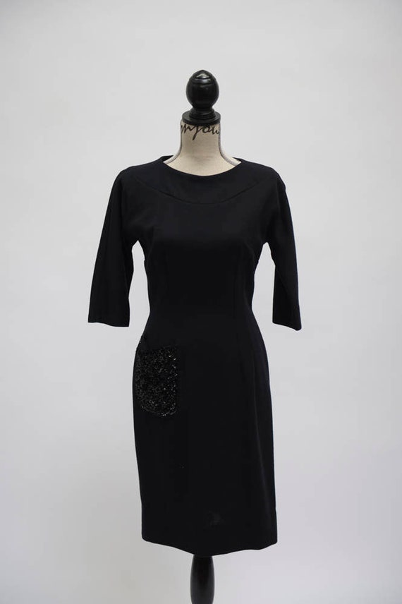 Abella Paris Black Wool Dress