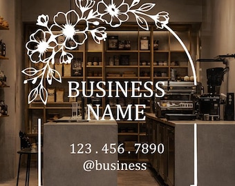 Customizable Vinyl Decal, Your Business Name Sticker, Storefront Sticker, Personalized Business Decal